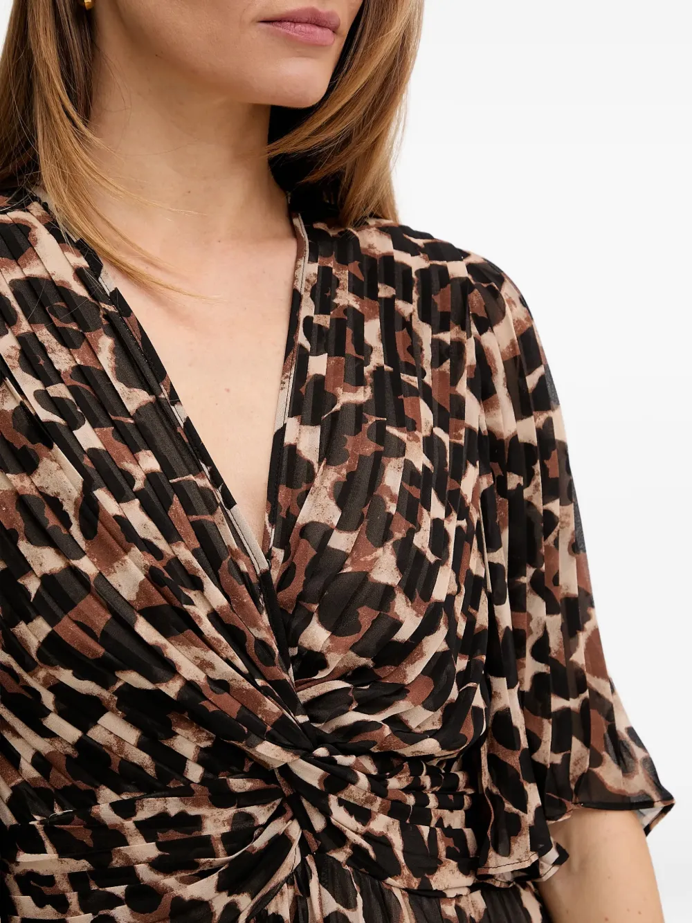 Joseph Ribkoff Gedraaide jurk met dierenprint Beige