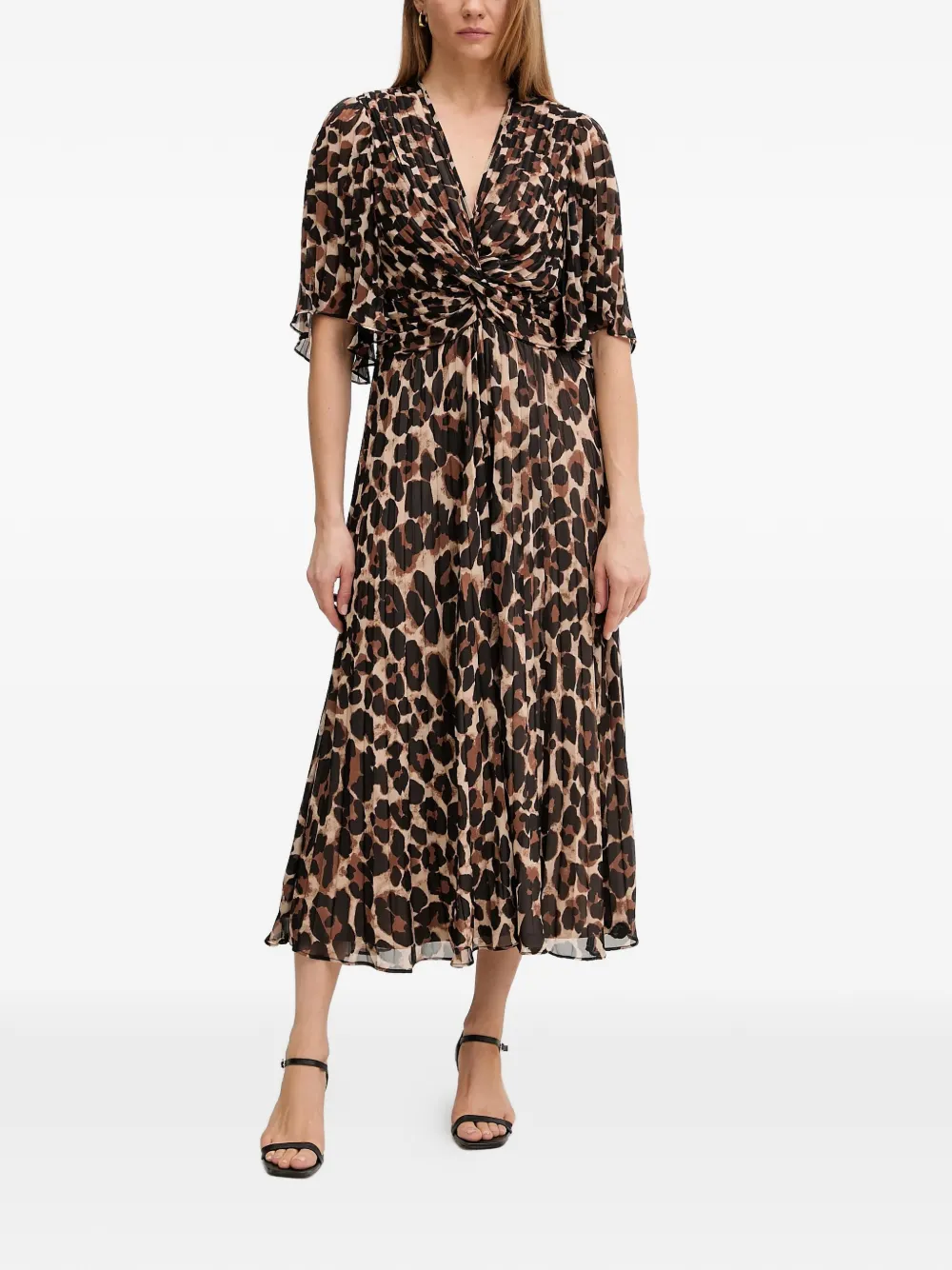 Joseph Ribkoff Gedraaide jurk met dierenprint Beige