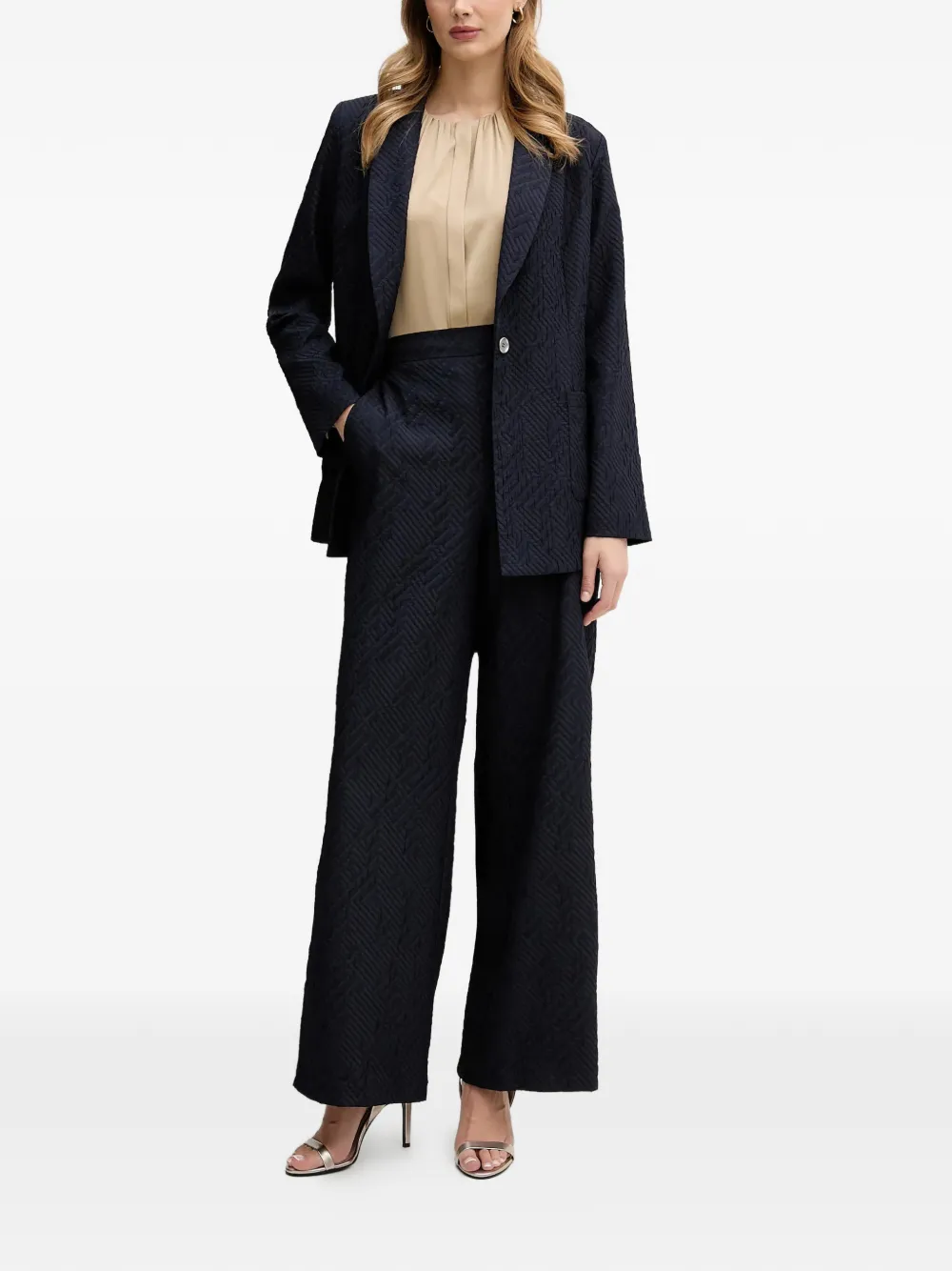  Joseph Ribkoff Textured Single-breasted Blazer - Blue 