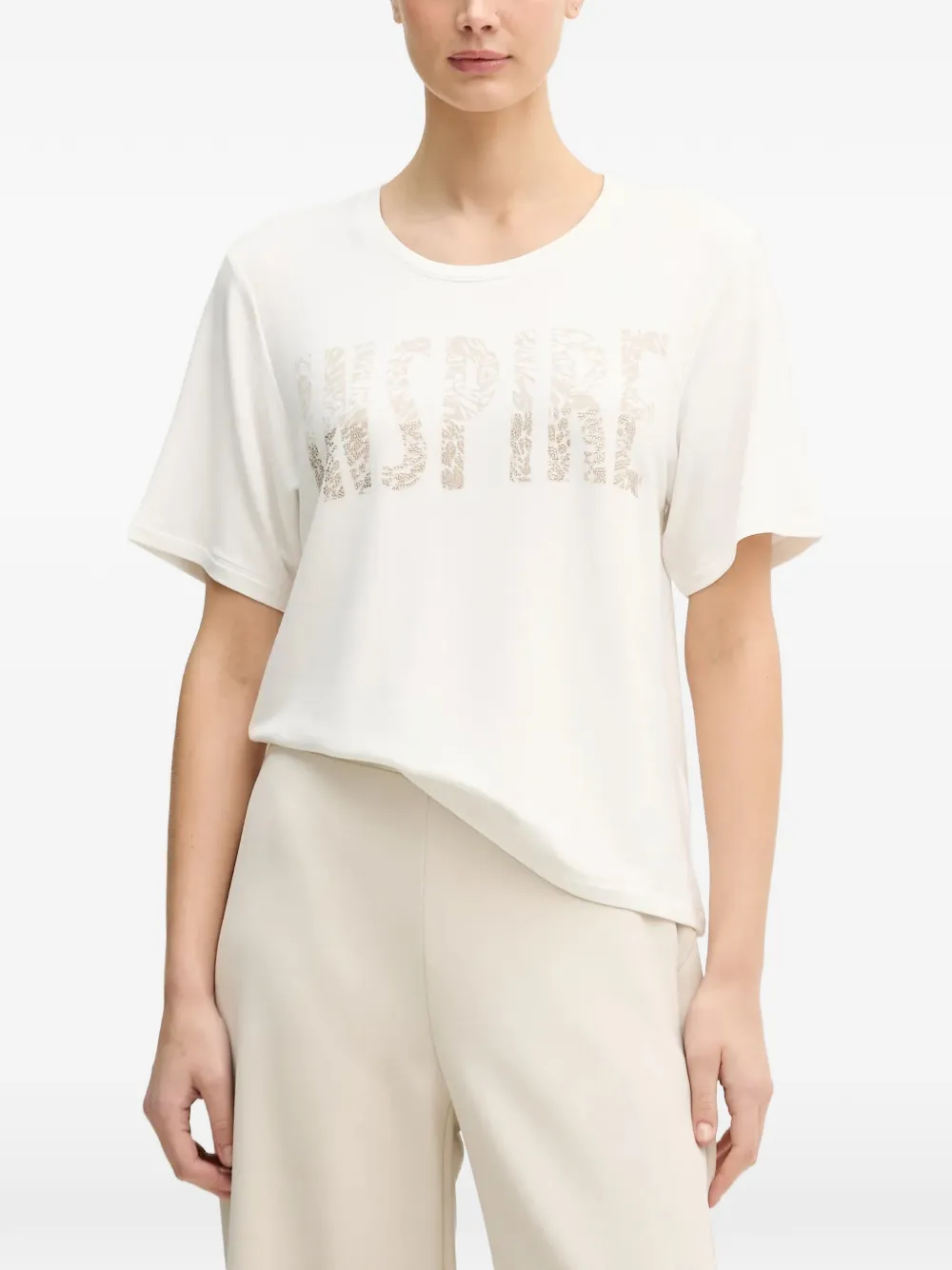 Joseph Ribkoff T-shirt met verfraaide print Wit