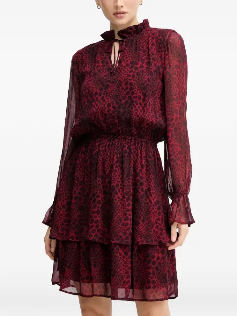 Marc Aurel ruffle animal print dress