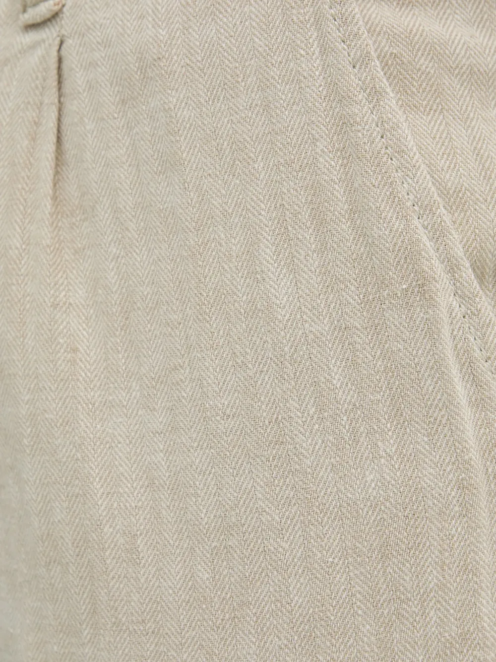 Lindbergh Broek met visgraatpatroon en trekkoord Beige