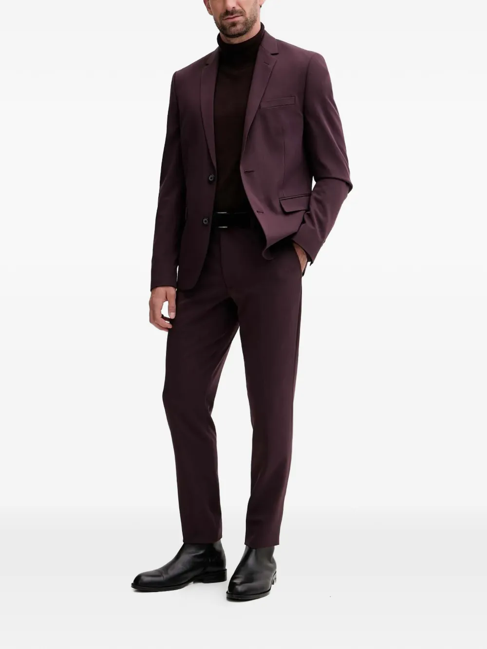  Lindbergh Button Single Breasted Suit (set Of Two) - Purple 