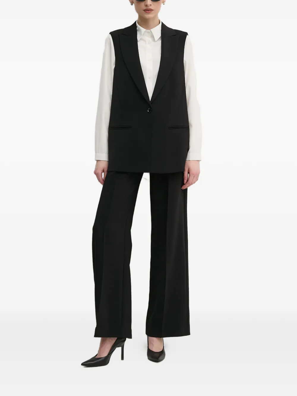  Marc Aurel Button Tailored Gilet - Black 