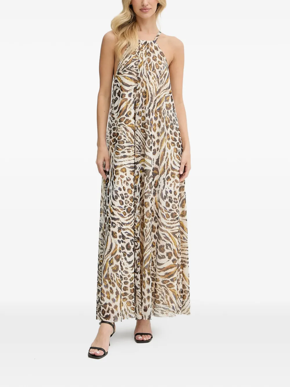 Marc Aurel animal-print maxi dress - Toni neutri