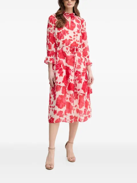 Marc Aurel ruffled floral-print midi dress