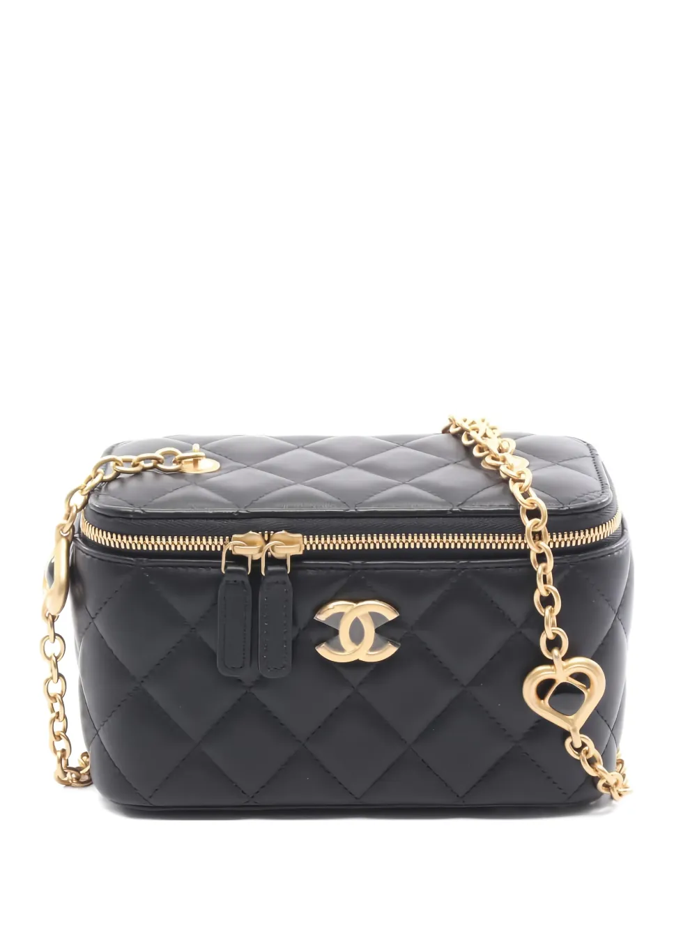 CHANEL Pre-Owned 2021 small Vanity matelasse chain crossbody bag - Nero