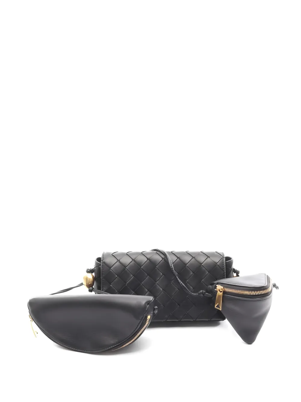 Bottega Veneta Pre-Owned 1910s Intrecciato leather shoulder bag - Nero