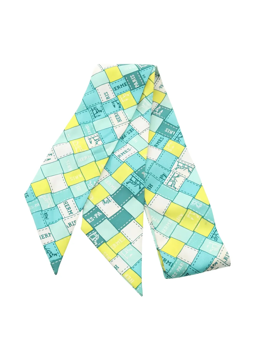 Hermès Pre-Owned 2000s Bolduc Au Carre ribbon scarf - Verde