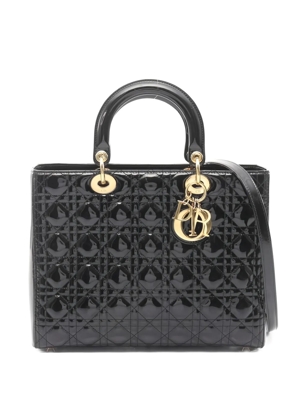 Christian Dior Pre-Owned large 2010s Lady Dior Canage tote bag - Nero