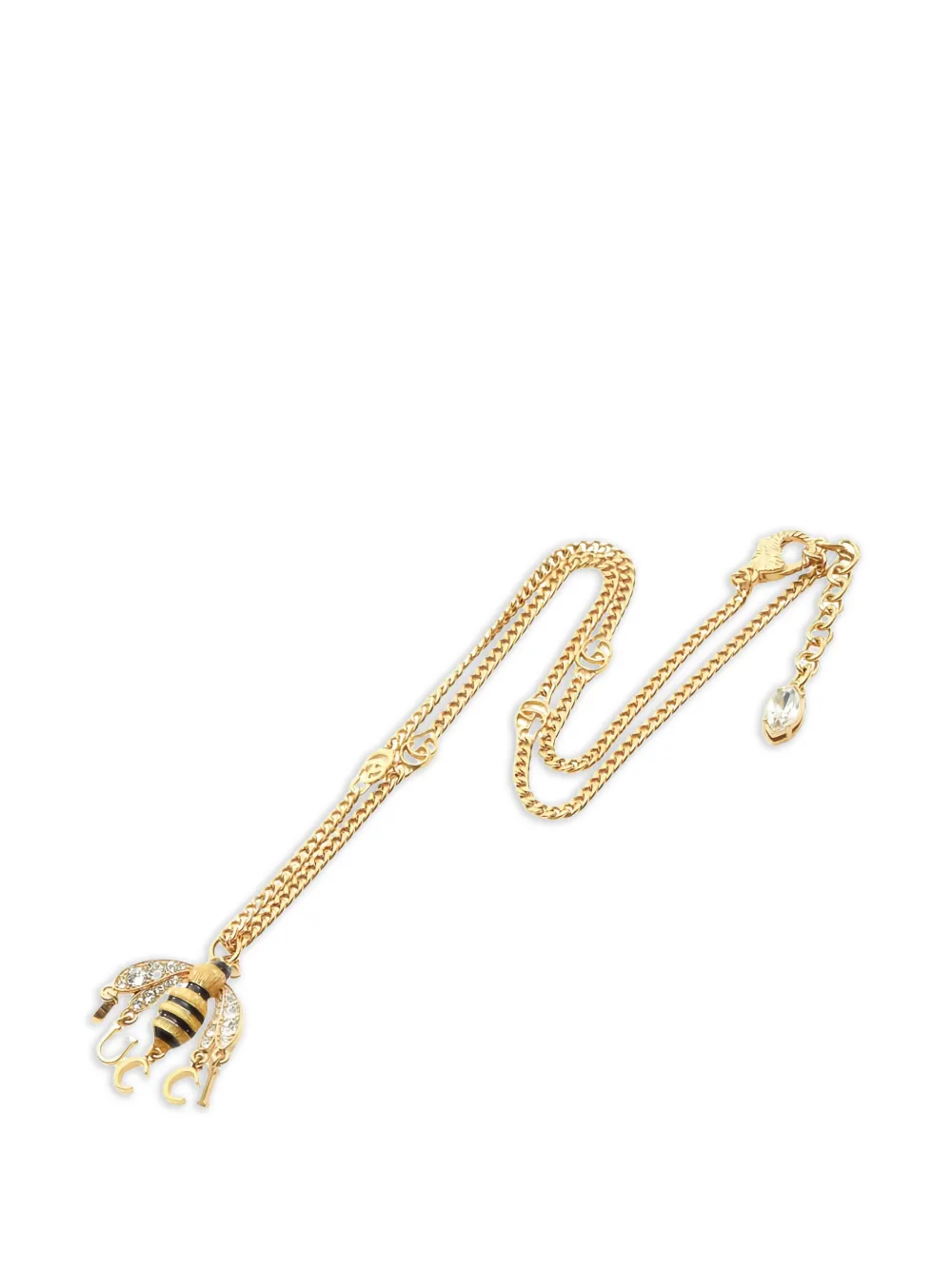 Gucci Pre-Owned 2010s bee rhinestone necklace - Oro