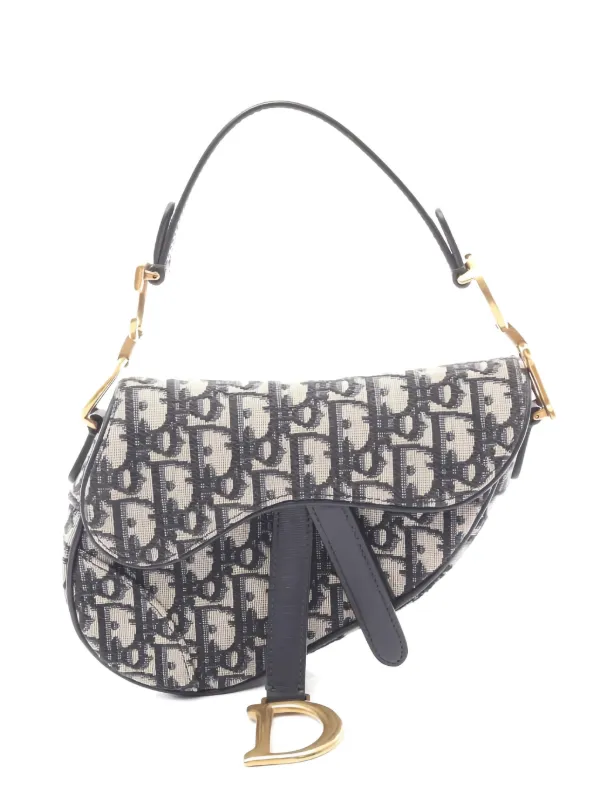 Dior Pre-owned 2010s Mini D-charm Shoulder Bag in Blue