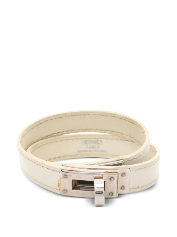 Hermès Pre-owned 2005 Kelly Double Tour Leather Bracelet in Neutrals