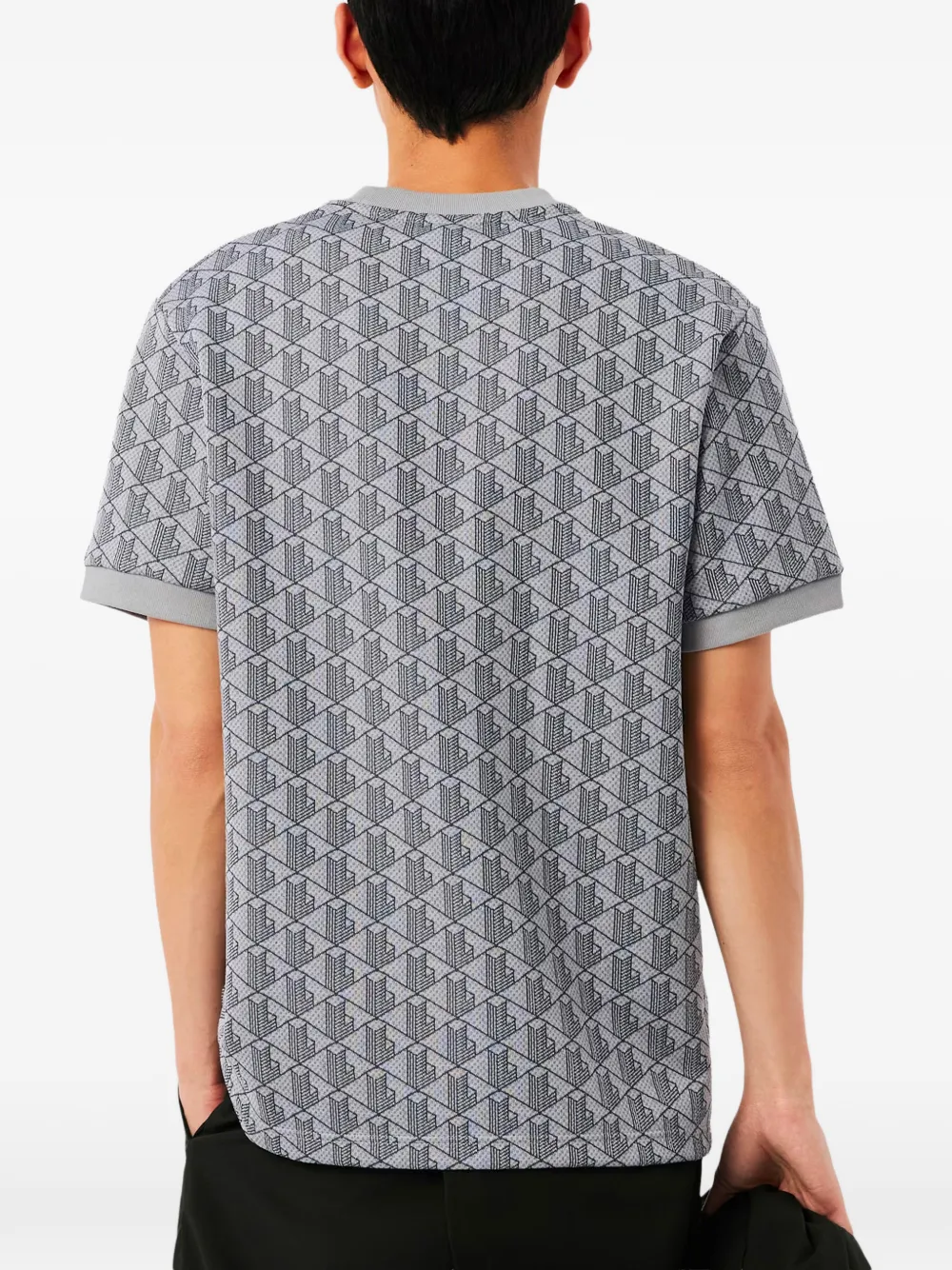  Lacoste Geometric Print T-shirt - Grey 