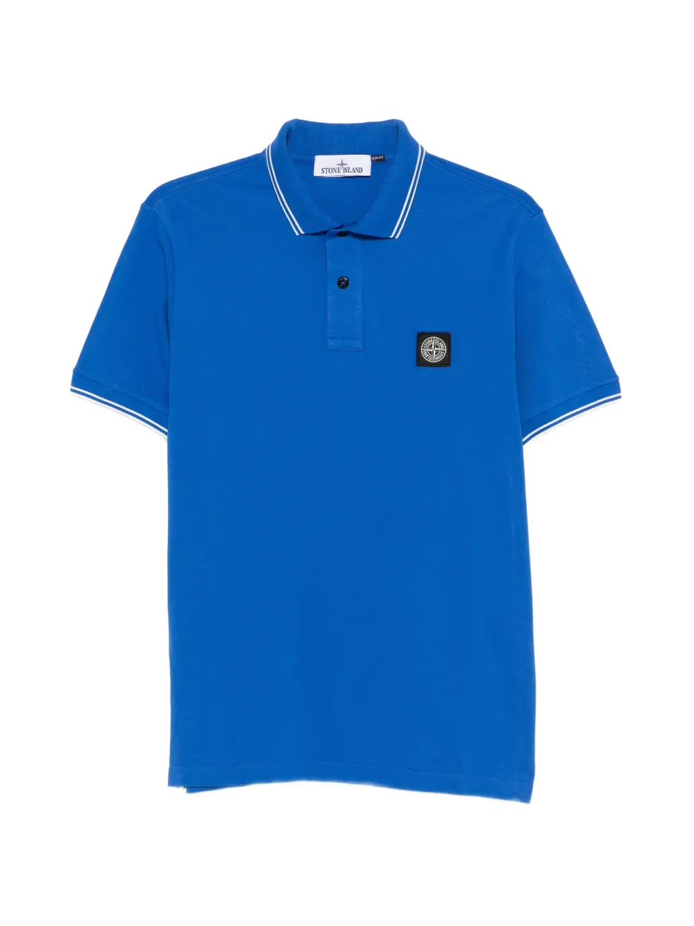 Stone Island logo-patch piped polo shirt - Blau