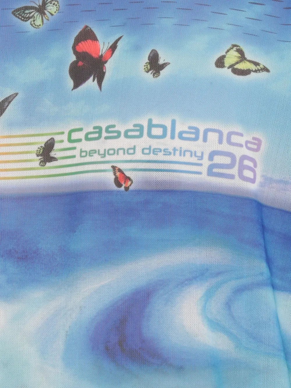 Casablanca T-shirt met vlinderprint Blauw