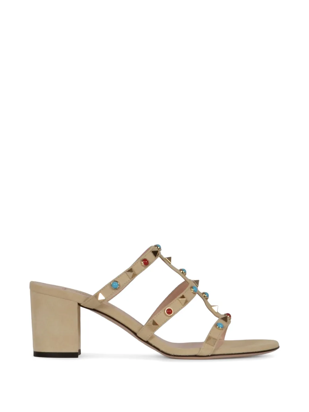 Valentino Garavani Leren pumps verfraaid met studs Beige