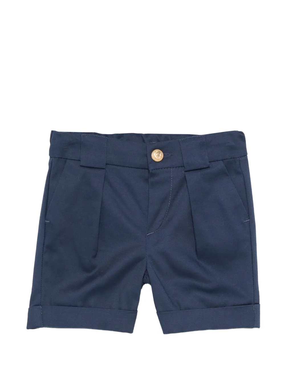 Balmain Kids pleated buttoned shorts - Blu