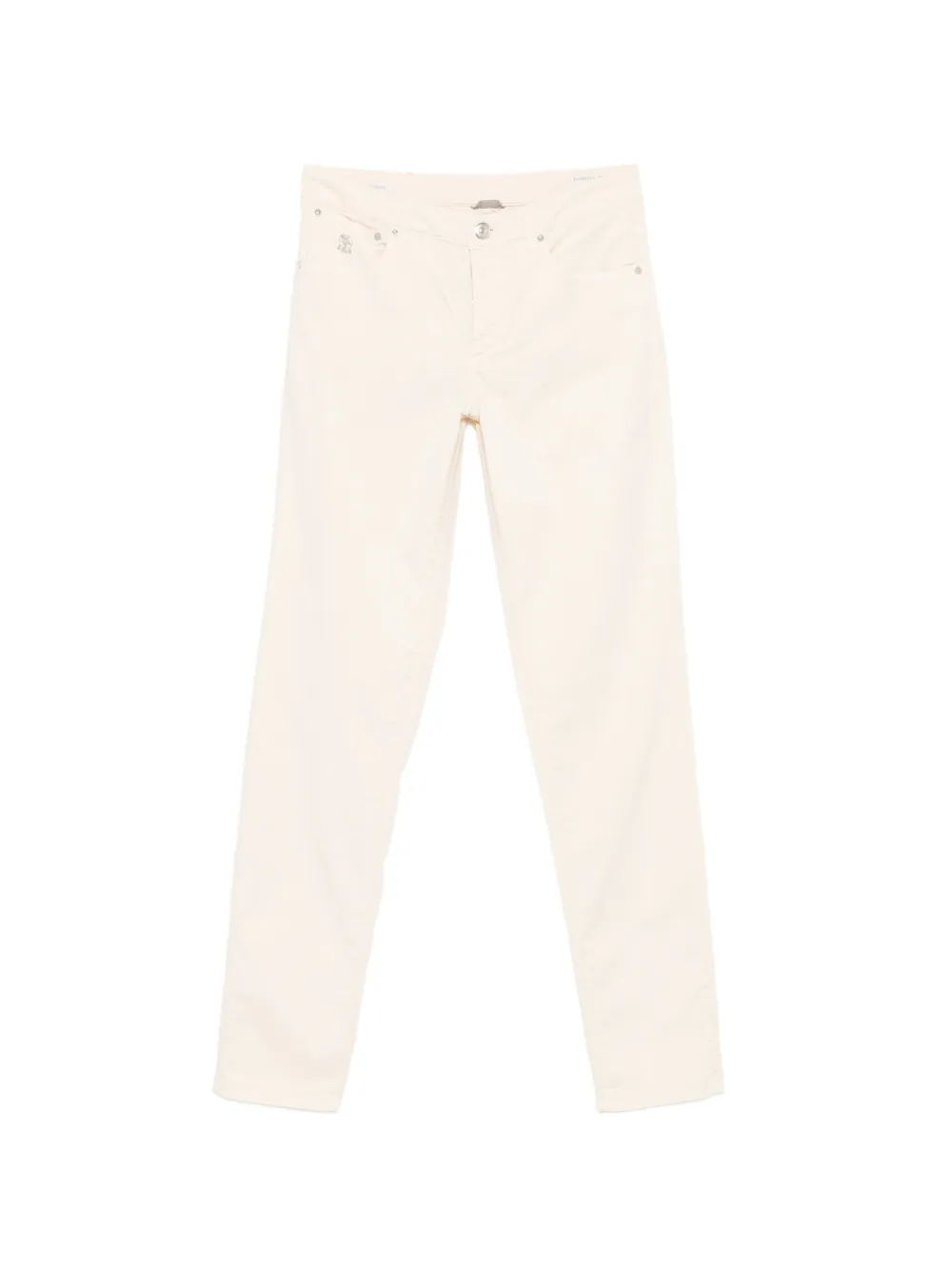 Brunello Cucinelli logo-embroidered trousers - Giallo
