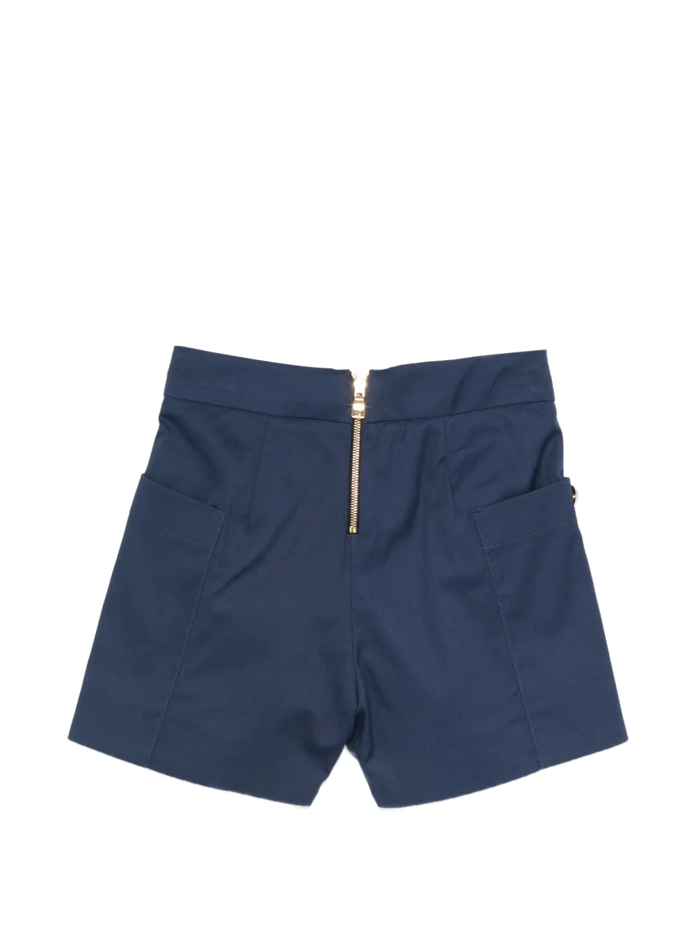  Balmain Kids Pleated Buttoned Shorts - Blue 