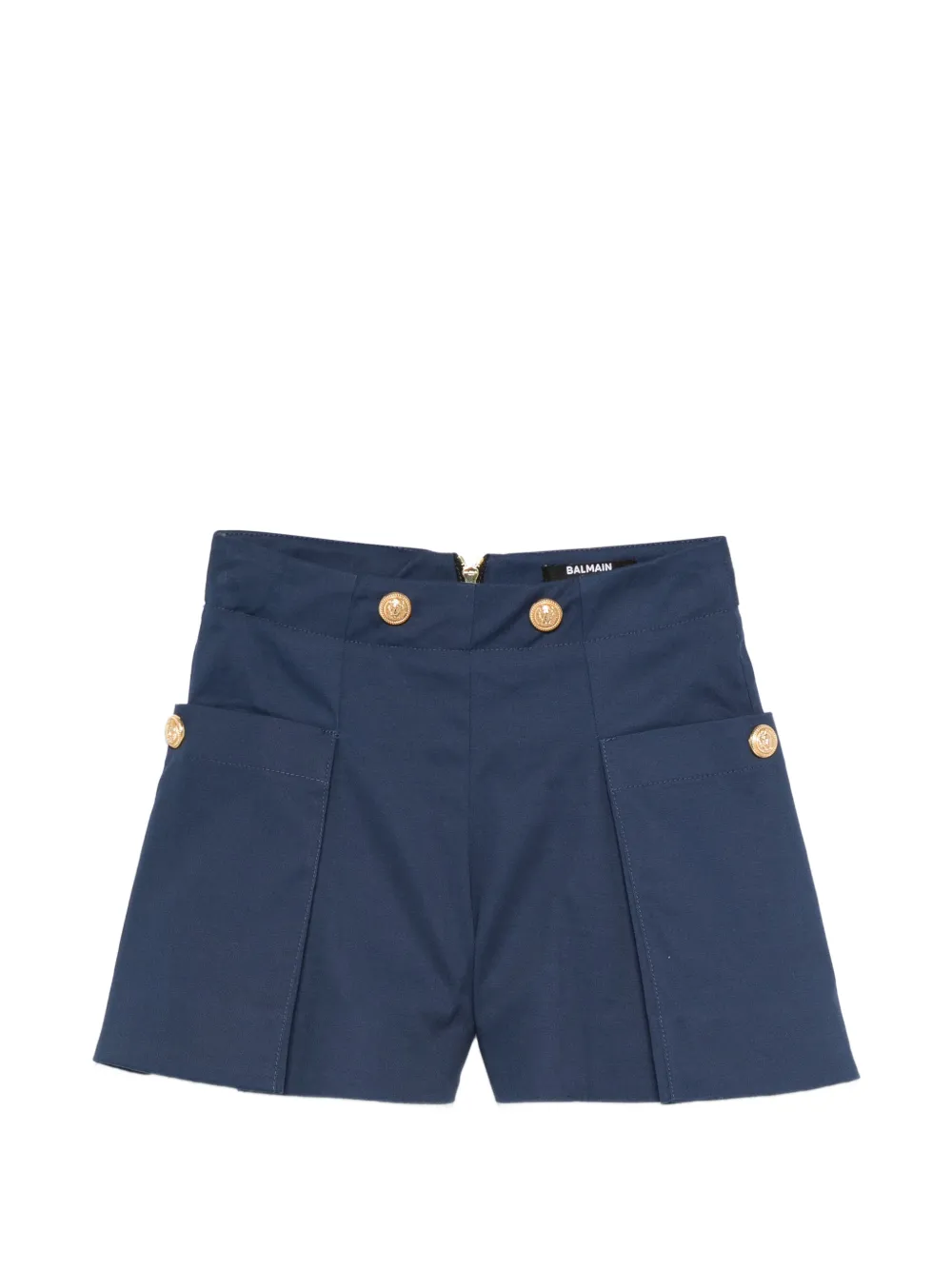 Balmain Kids pleated buttoned shorts - Blu