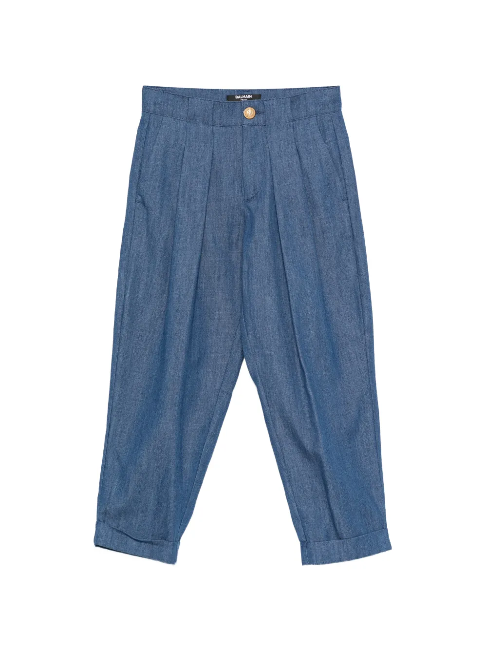 Balmain Kids pleated cuffed trousers - Blu