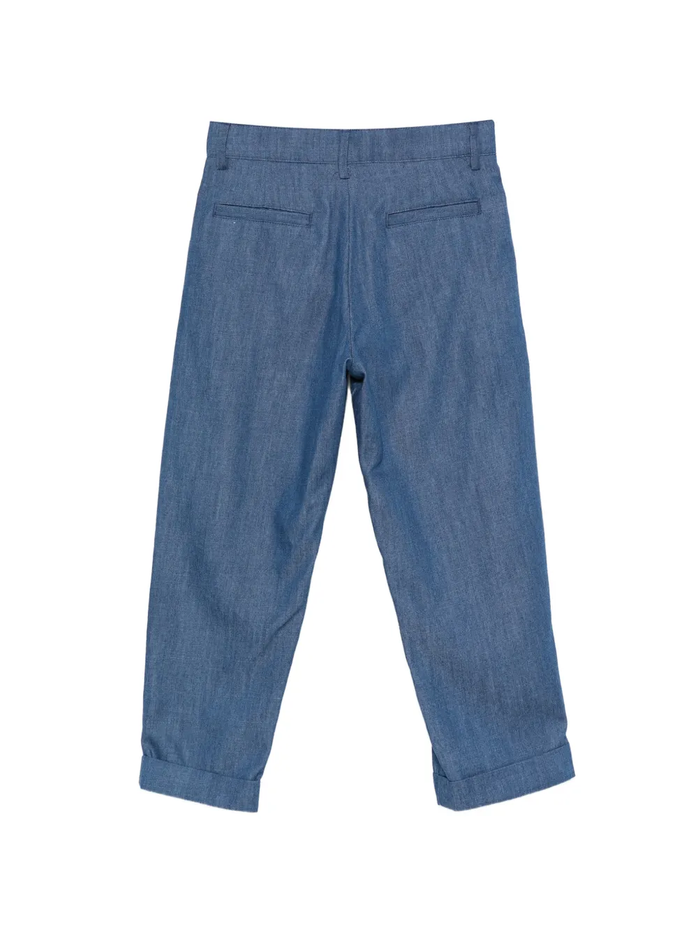 Balmain Kids Pleated Cuffed Trousers - Blue 