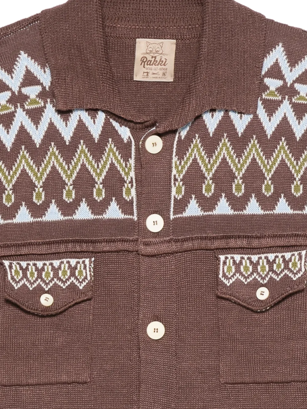  Rakki Coleman Embroidered Cardigan - Brown 