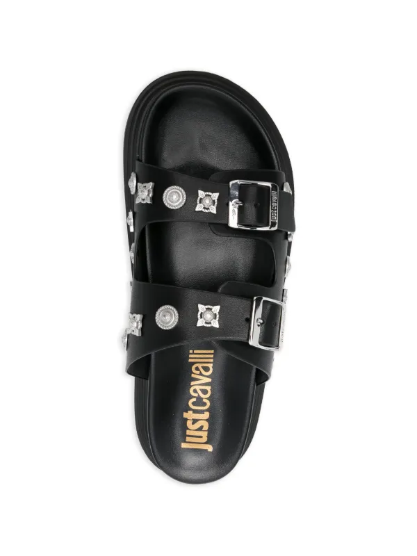 Just Cavalli Buckle Embellished Sandals | Black | FARFETCH ID display picture 2