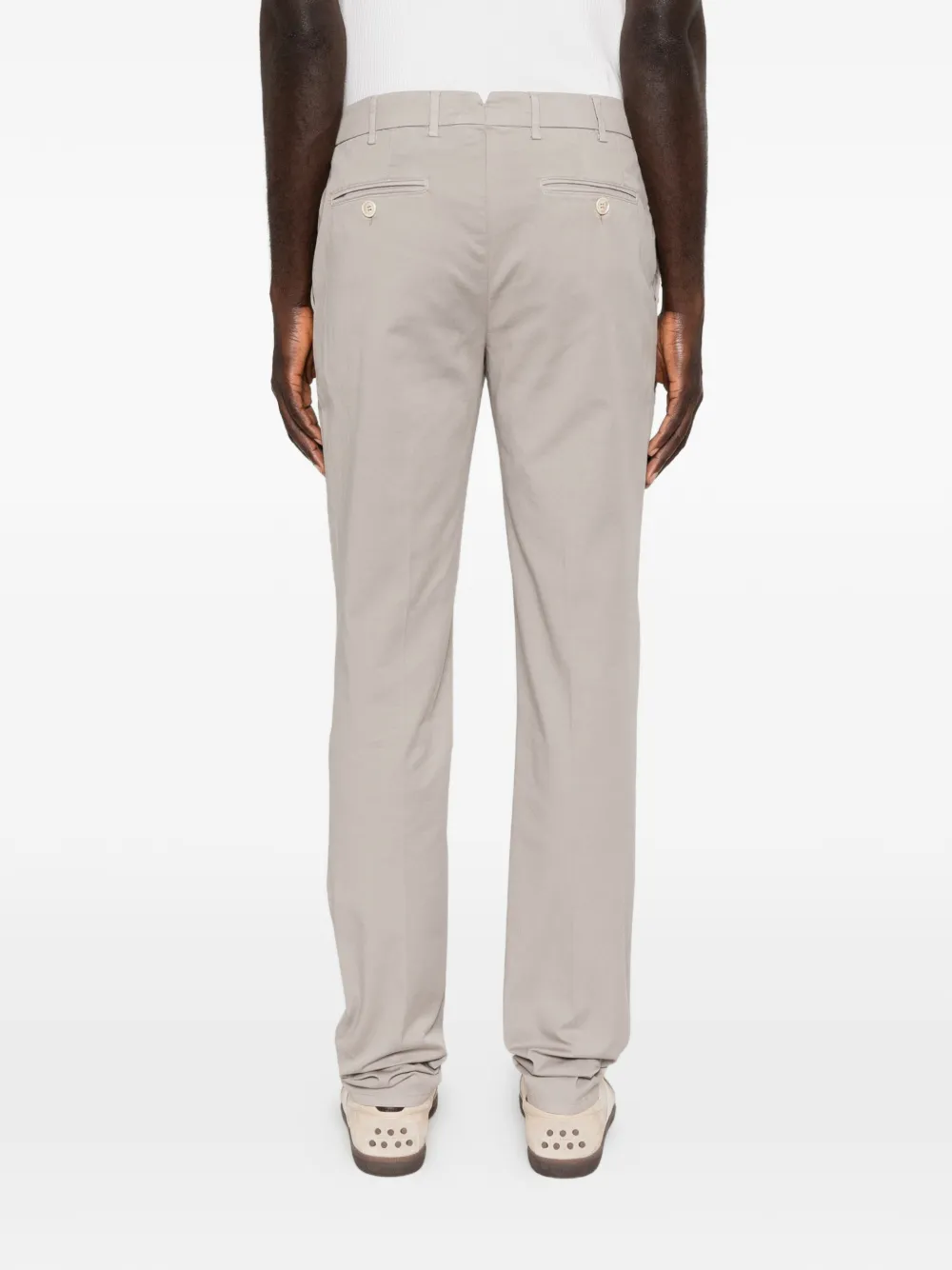 Brunello Cucinelli Geplooide broek met knoop Grijs