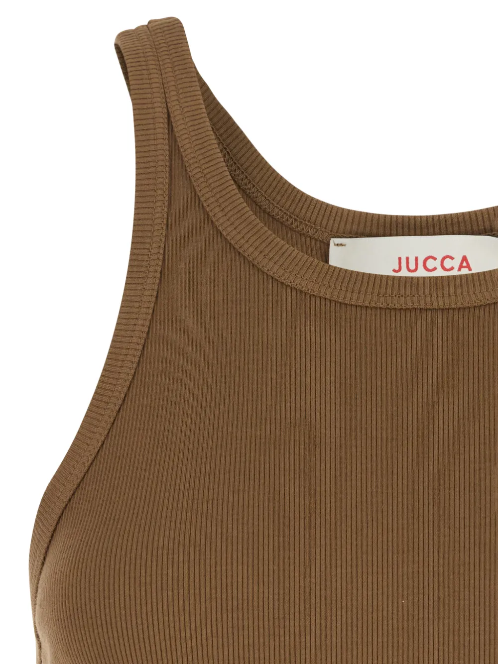  Jucca Ribbed Sleeveless Midi Dress - Brown 
