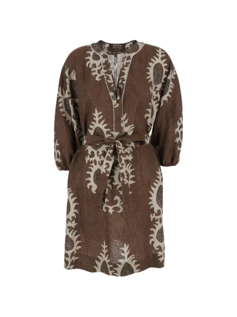 Bazar Deluxe printed tie-waist mini dress