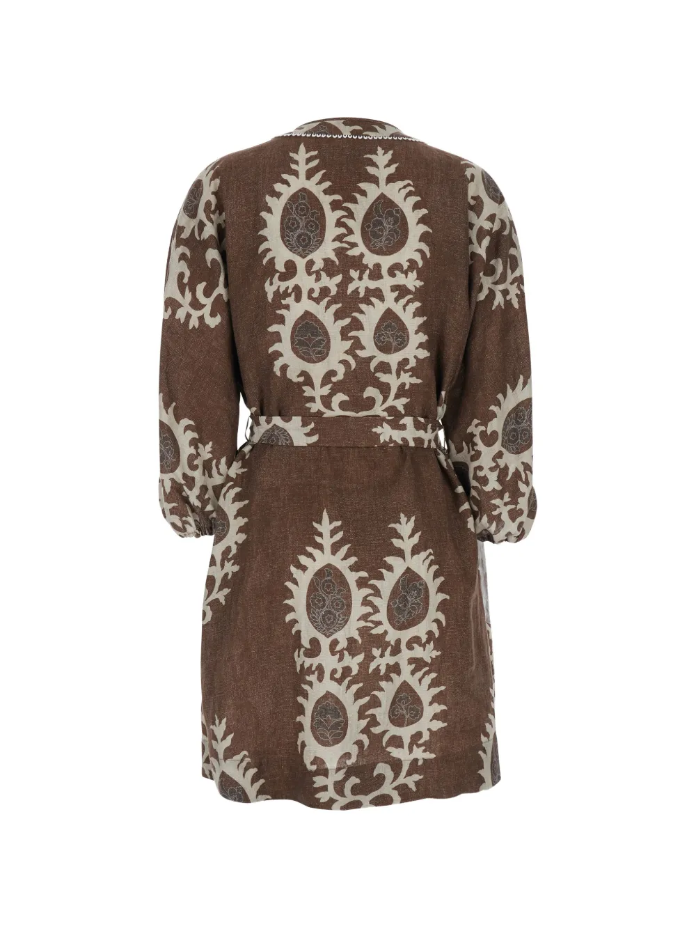 Printed Tie-Waist Mini Dress