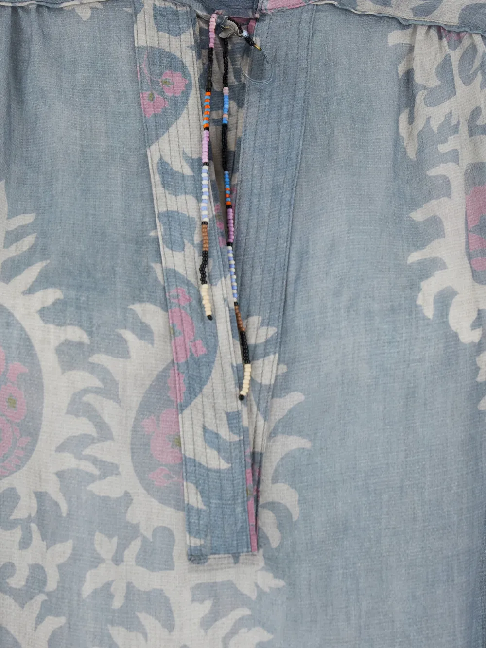  Bazar Deluxe Beaded Print Blouse - Blue 