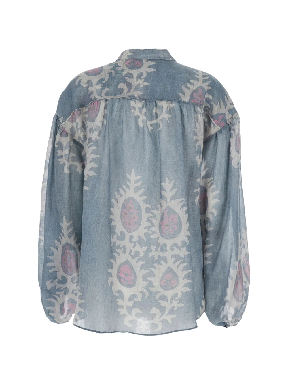  Bazar Deluxe Beaded Print Blouse - Blue 