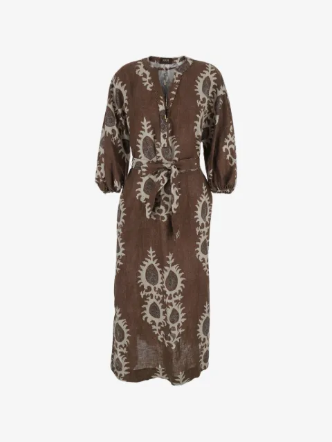Bazar Deluxe printed tie-waist maxi dress