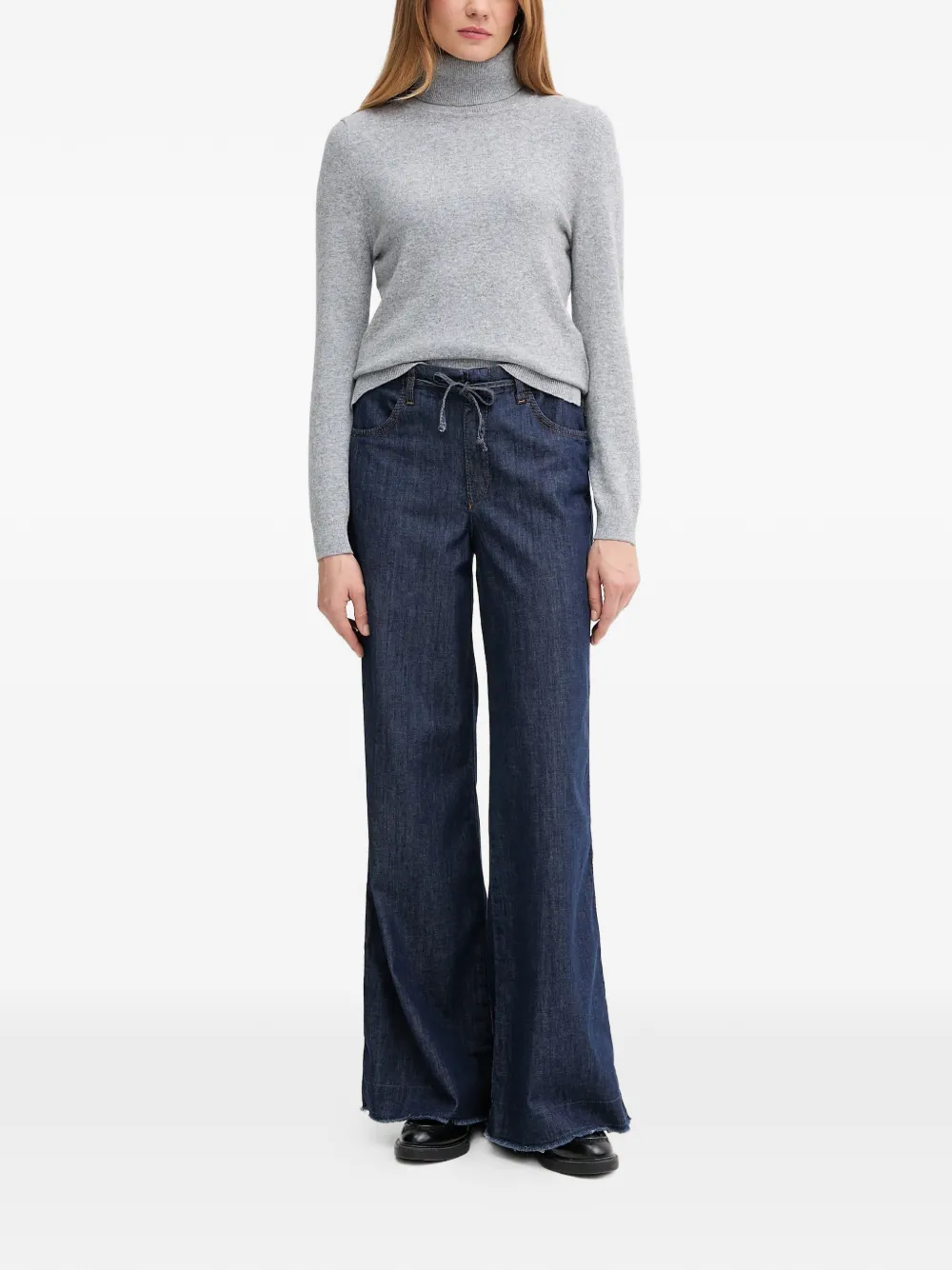  Oui Drawstring-fastening Flared Jeans - Blue 