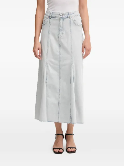 OUI frayed panelled midi skirt