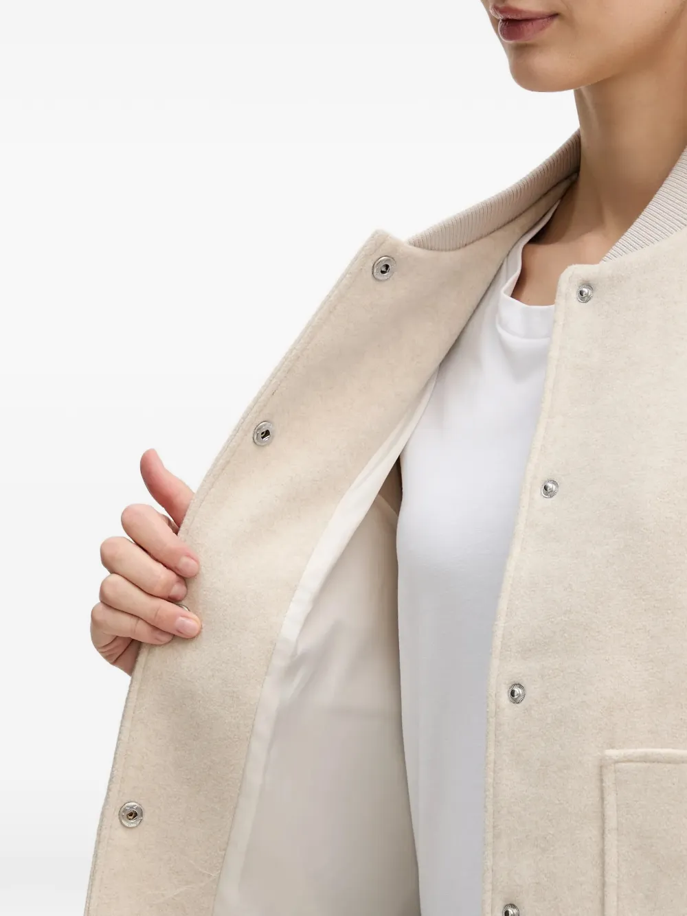 OUI Jack met opgestikte zak Beige