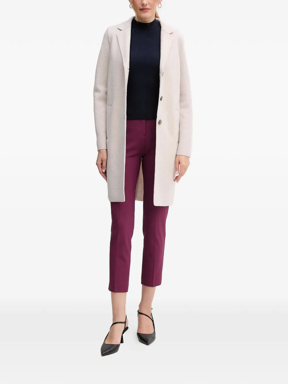  Oui Mayson Single-breasted Coat - Neutrals 