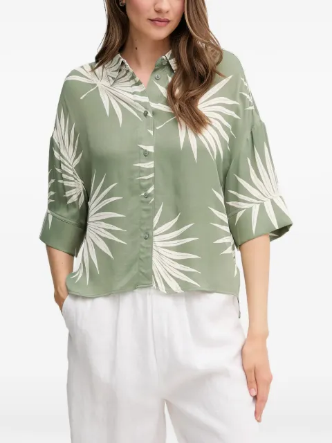 OUI camisa con hojas estampadas