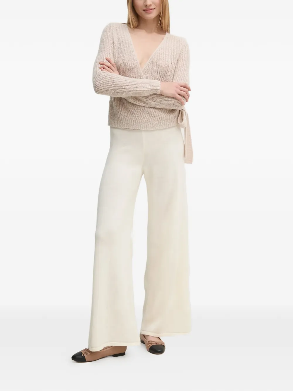  Oui Wrap Tie Cardigan - Neutrals 