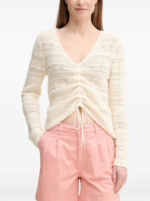 OUI — V-neck crochet cardigan