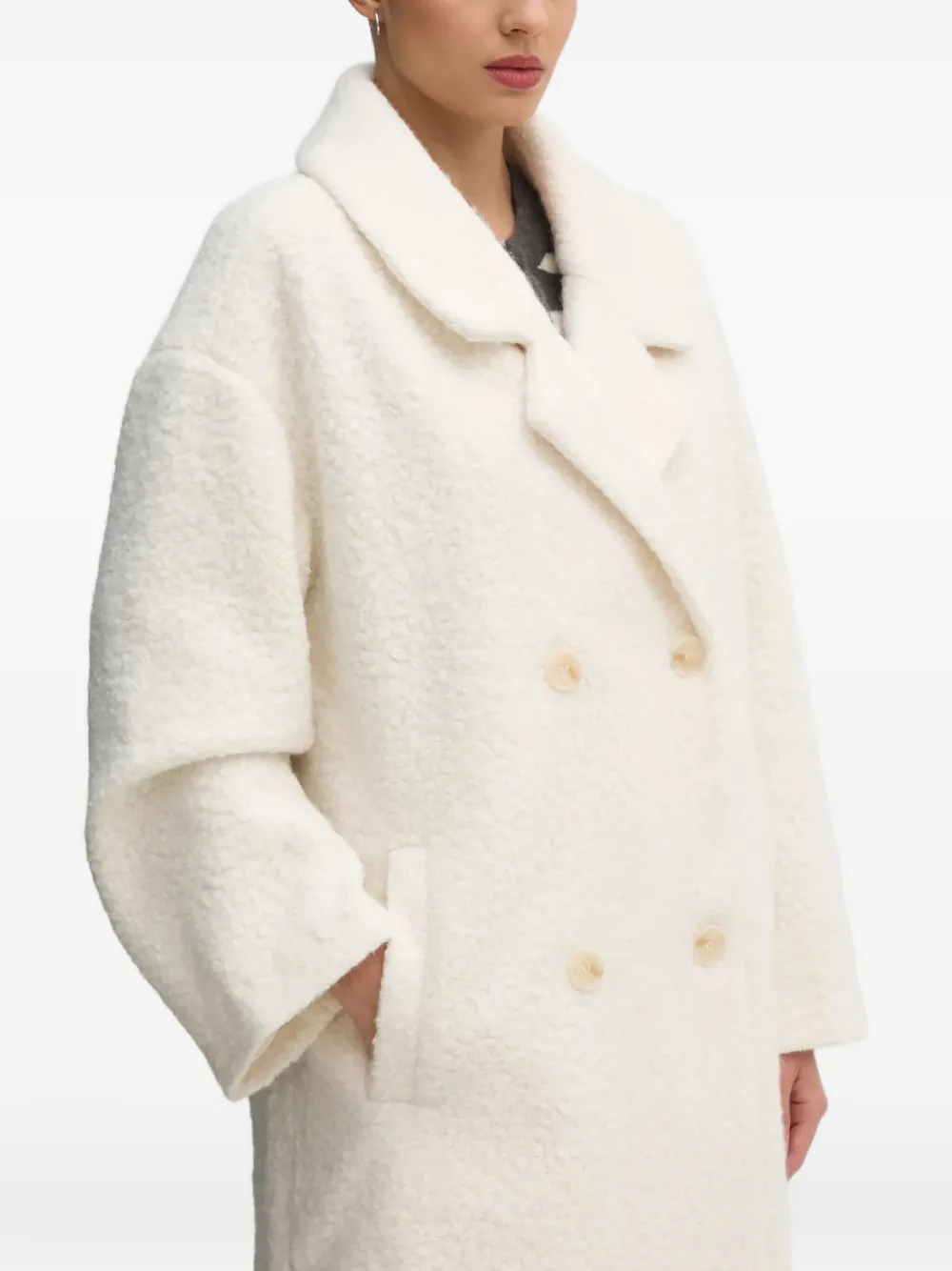 OUI textured double-breasted coat - Toni neutri
