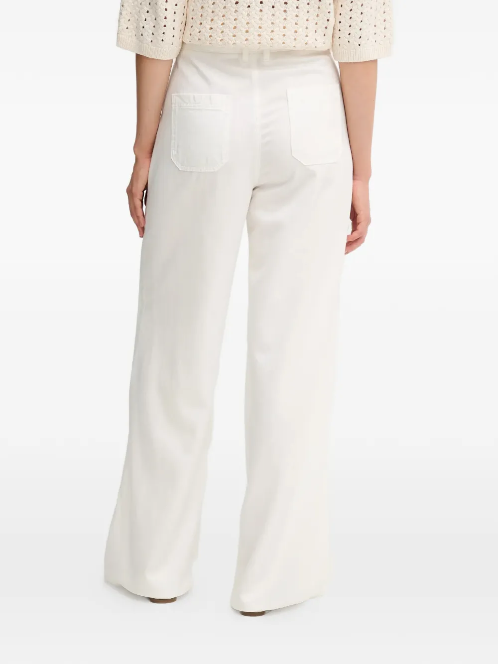 Oui Drawstring Trousers - White 