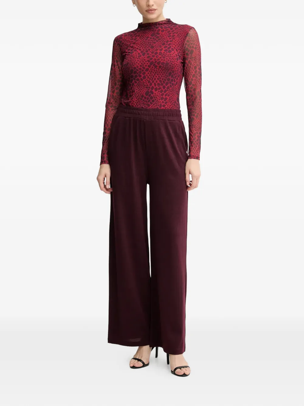  Marc Aurel Elasticated Wide Leg Trousers - Red 