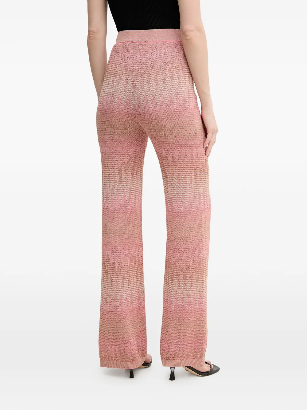  Oui Zig-zag-design Trousers - Pink 