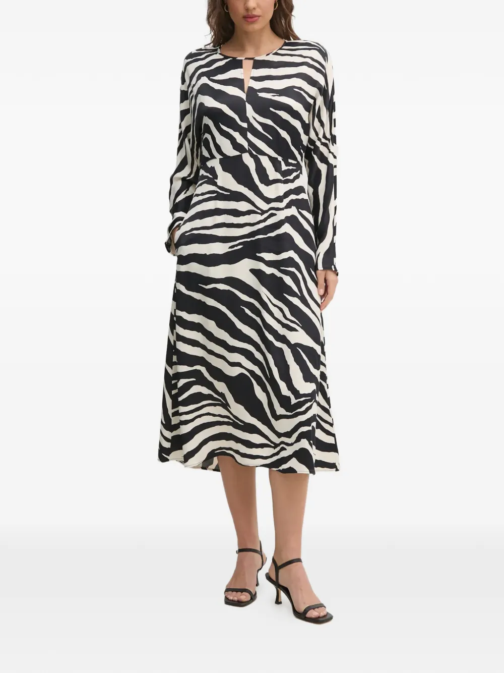 OUI zebra print cut-out dress - Nero