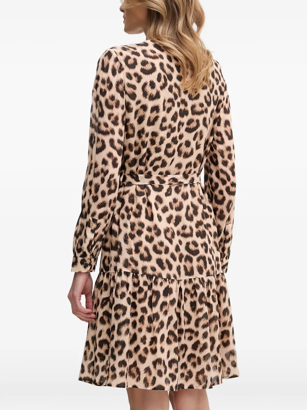 OUI Midi-jurk met ceintuur Beige