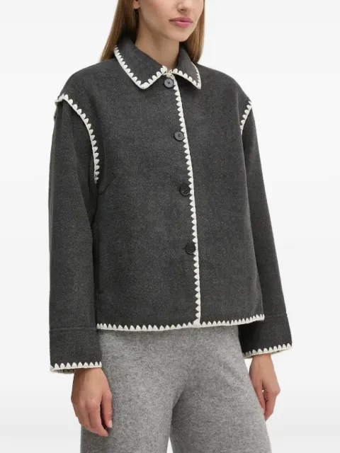 OUI contrast-trim button jacket